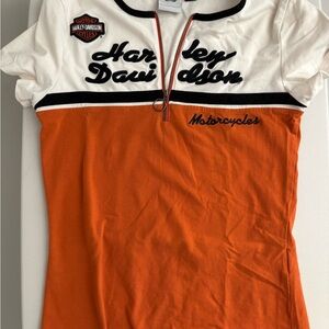 Harley-Davidson Two-Tone Zip Front Tee